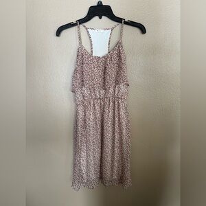 Everly dress. Floral print. Lined. Racer back.